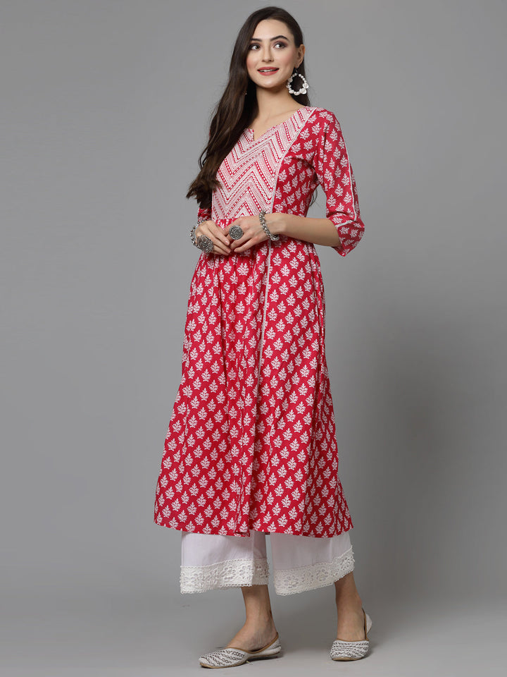 Pink-Cotton-Floral-Printed-A-Line-Kurta-Only