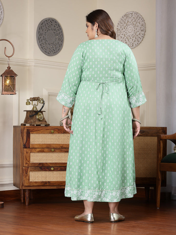 Pista-Green-Rayon-Printed-&-Embroidered-Anarkali-Kurta-Only