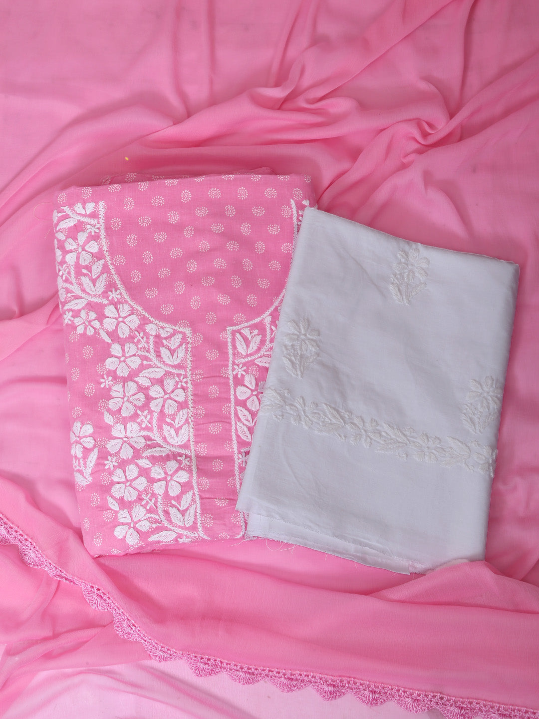 PInk-&-White-Cotton-Embroidery-Chikankari-Dress-Material