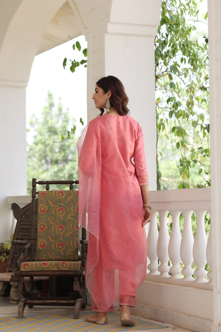 Pink-Poly-Silk-Solid-Sequin-Straight-3-Piece-Kurta-Set