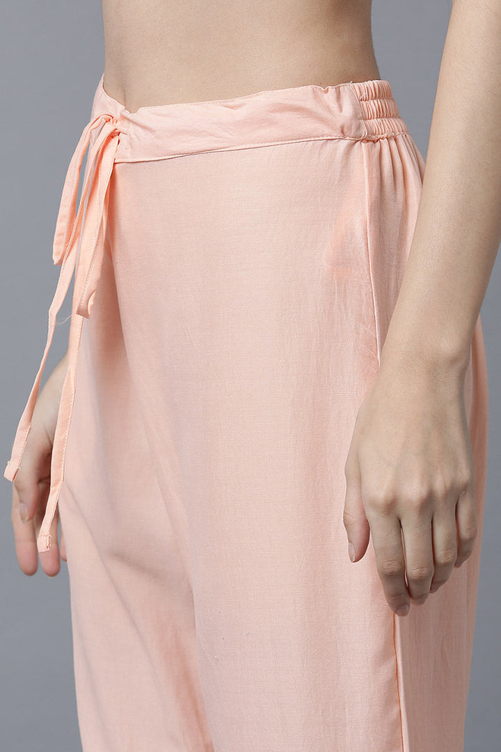 Peach-Poly-Silk-Embroidered-3-Piece-Kurta-Set