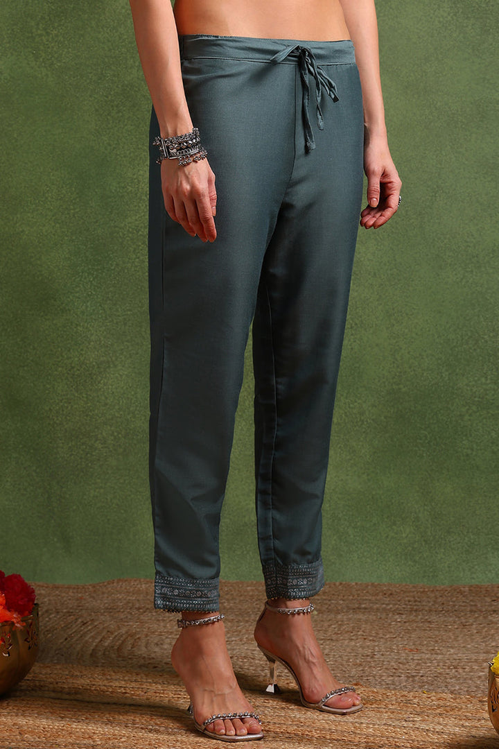 Teal-Poly-Silk-Anarkali-Suit-Set