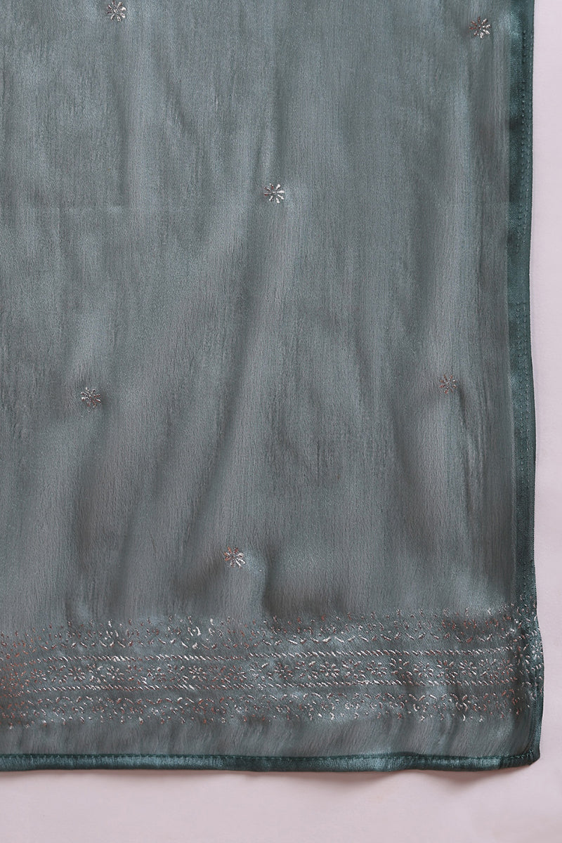 Teal-Poly-Silk-Anarkali-Suit-Set