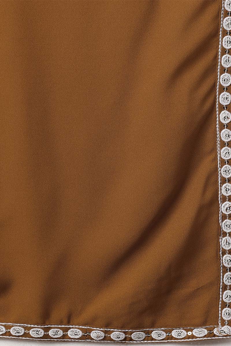 Mustard-Yellow-Poly-Georgette-Yoke-Design-Suit-Set