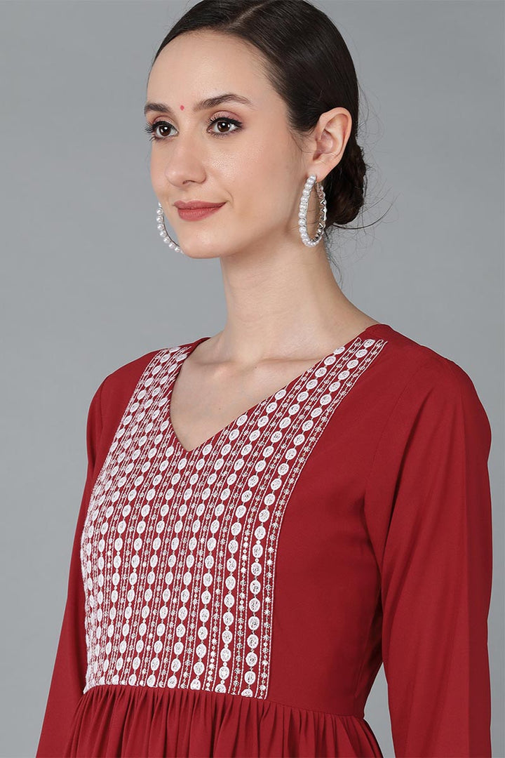 Red-Poly-Georgette-Yoke-Design-Suit-Set