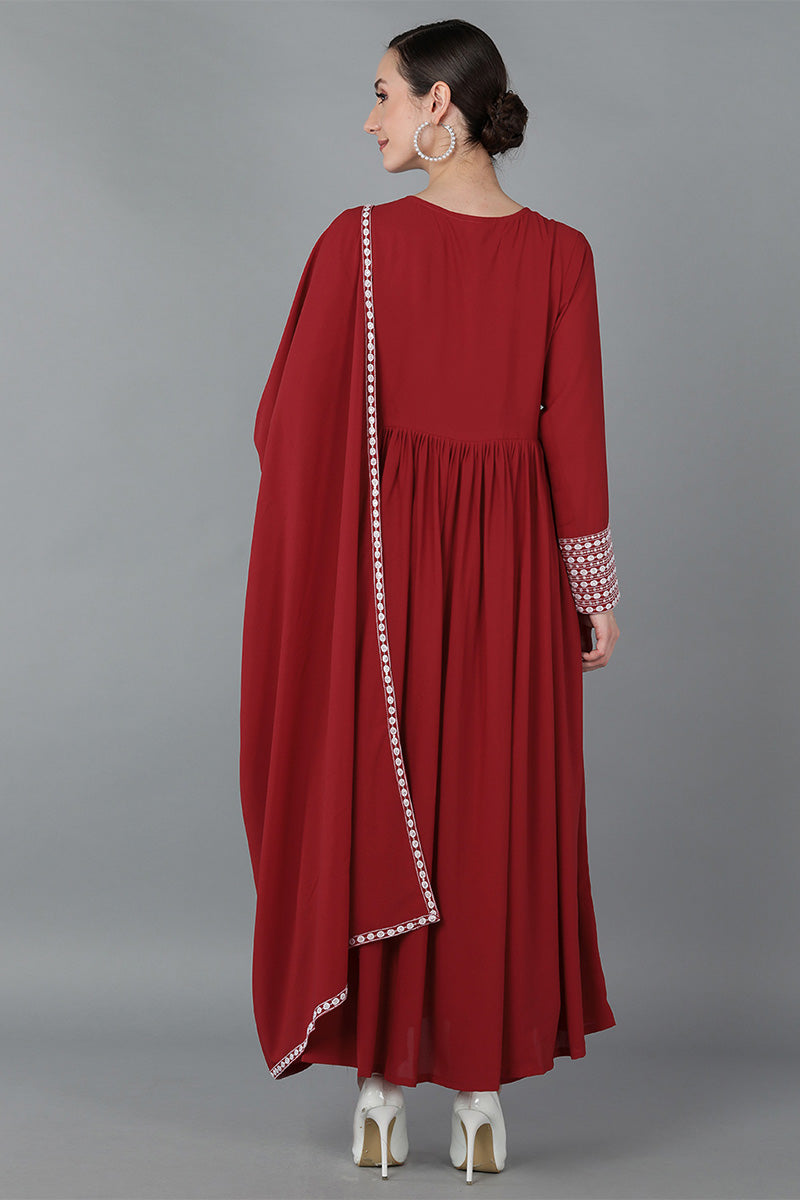 Red-Poly-Georgette-Yoke-Design-Suit-Set