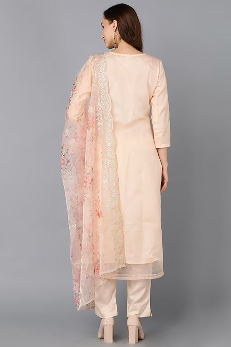 Peach-Organza-Ethnic-Motifs-Straight-Suit-Set