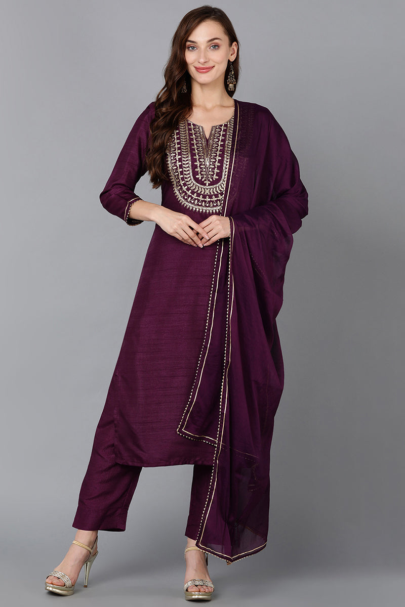 Silk-Blend-Purple-Embroidered-Straight-3-Piece-Kurta-Set