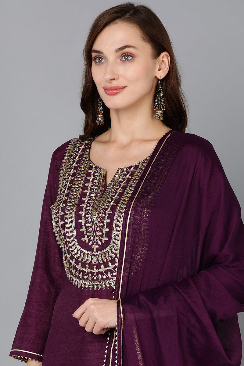 Silk-Blend-Purple-Embroidered-Straight-3-Piece-Kurta-Set