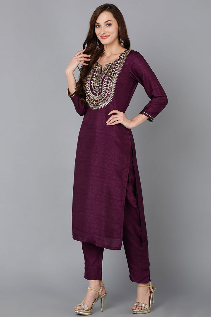 Silk-Blend-Purple-Embroidered-Straight-3-Piece-Kurta-Set