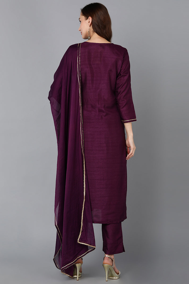 Silk-Blend-Purple-Embroidered-Straight-3-Piece-Kurta-Set