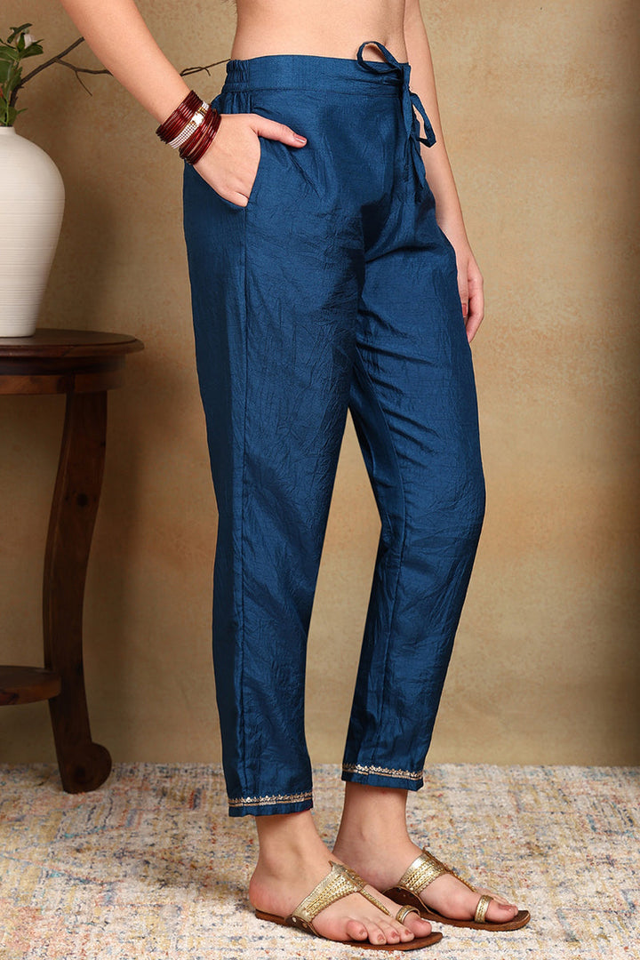 Blue-Silk-Blend-Embroidered-Straight-3-Piece-Kurta-Set