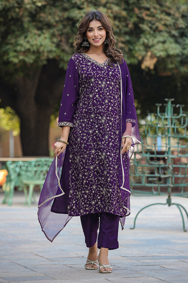 Purple-Silk-Blend-Ethnic-Motifs-Straight-Suit-Set