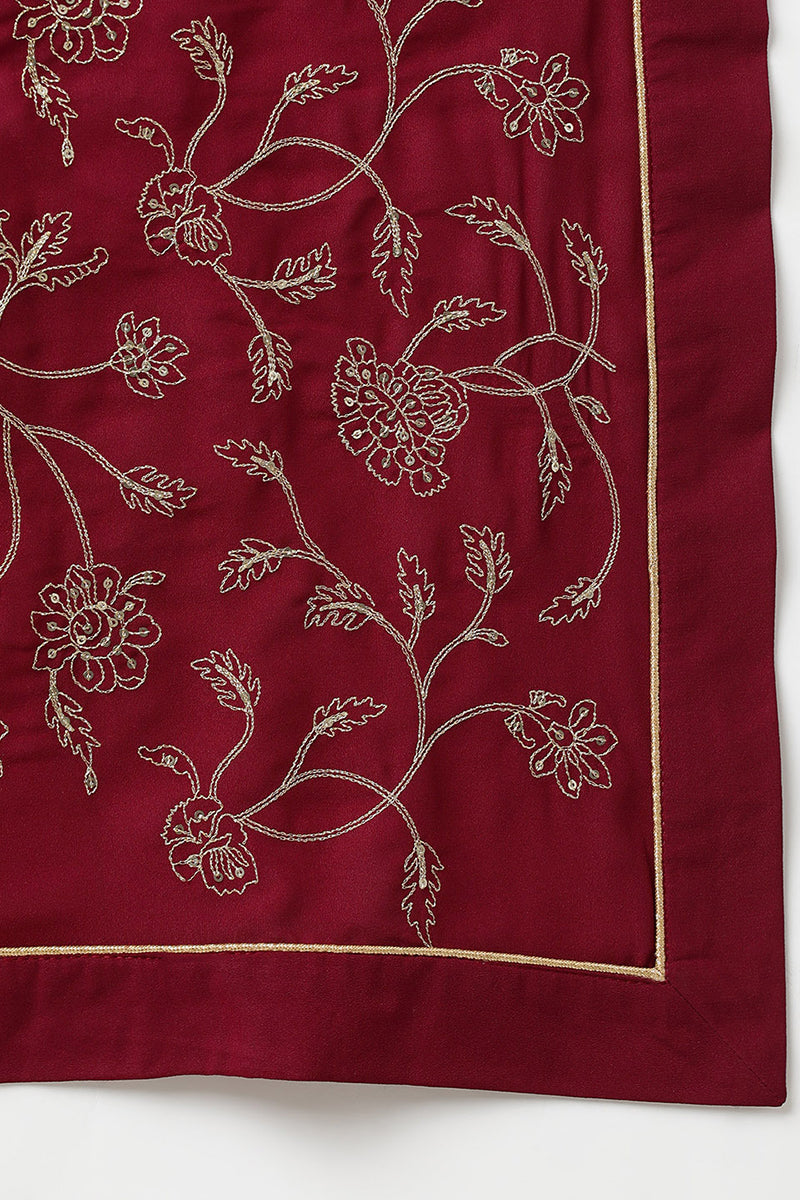 Fuschia-Poly-Georgette-3-Piece-Angrakha-Suit-Set