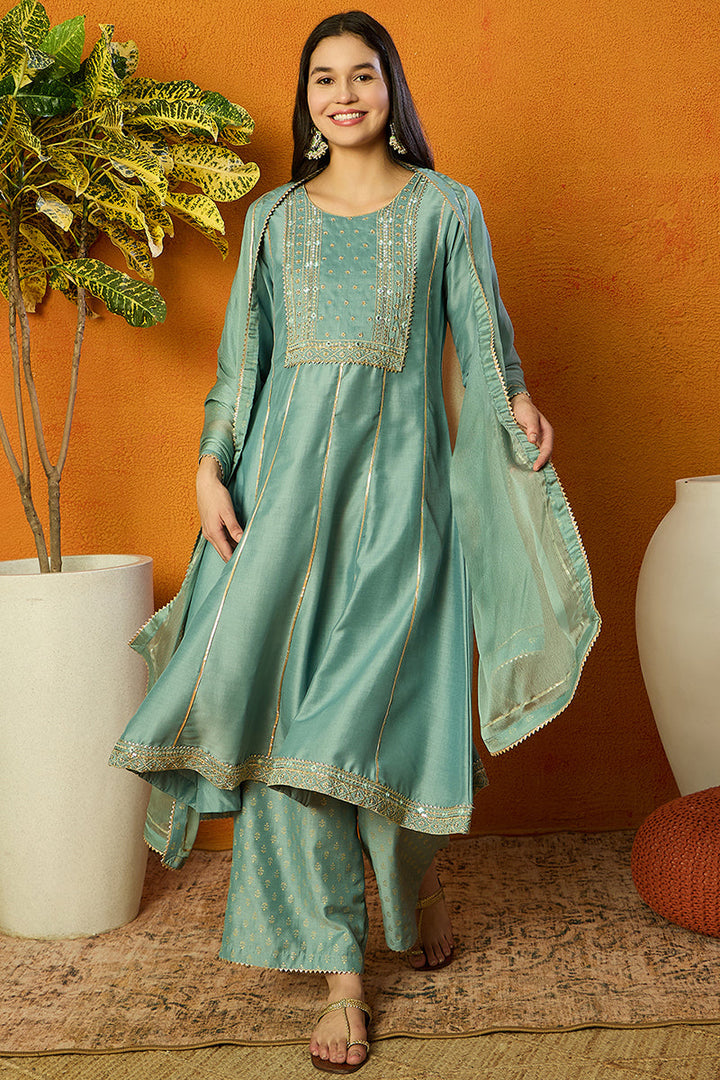 Sea-Green-Silk-Blend-Solid-Embroidered-3-Piece-Anarkali-Set