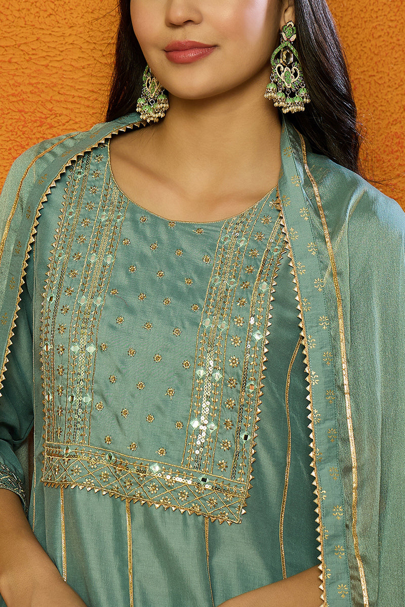 Sea-Green-Silk-Blend-Solid-Embroidered-3-Piece-Anarkali-Set