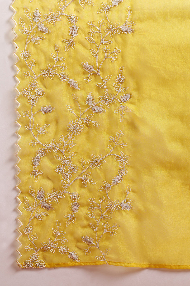 ZERESOUQ-Yellow-Silk-Blend-Solid-Embroidered-Flared-Suit-Set