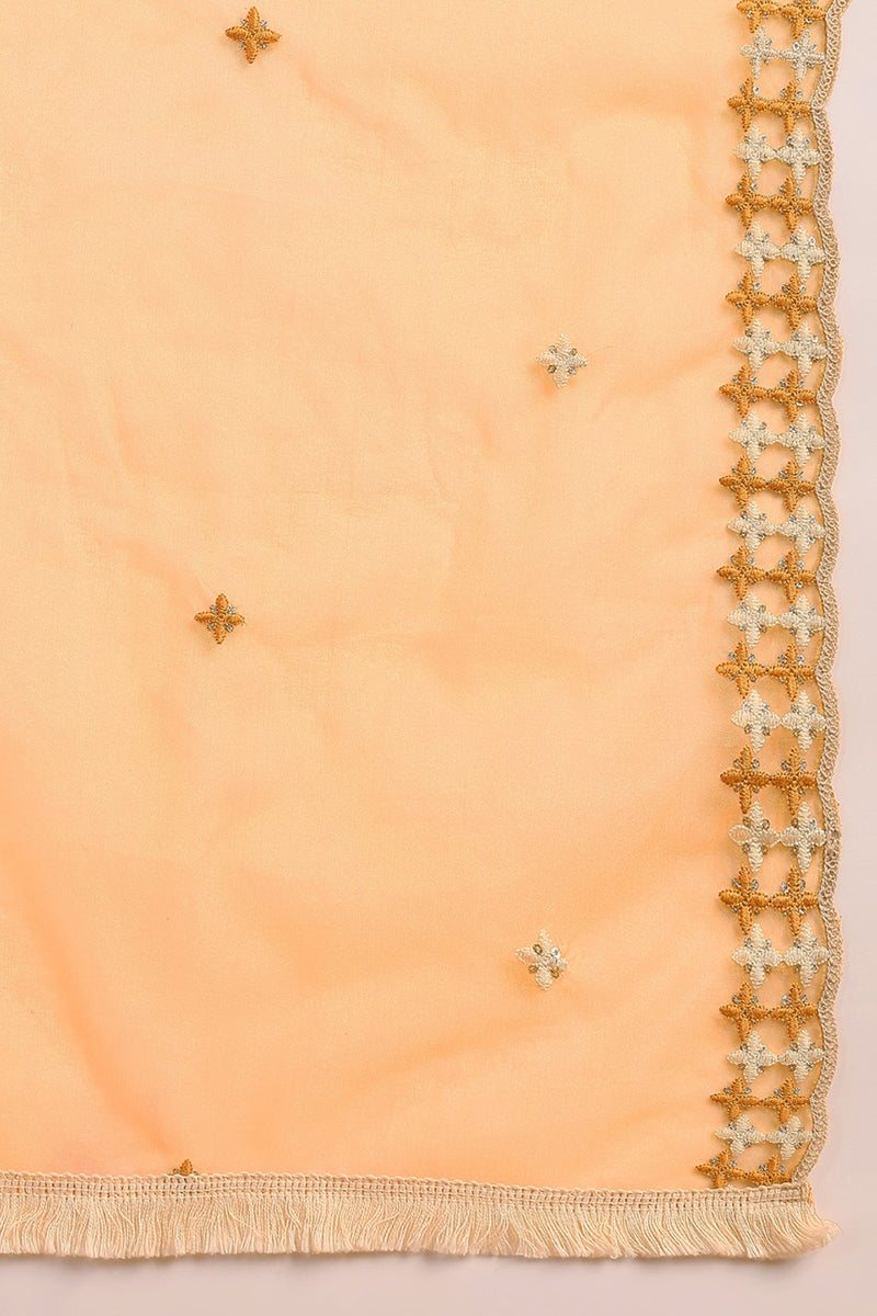 Yellow-Silk-Blend-Solid-Embroidered-Flared-Kurta-Set