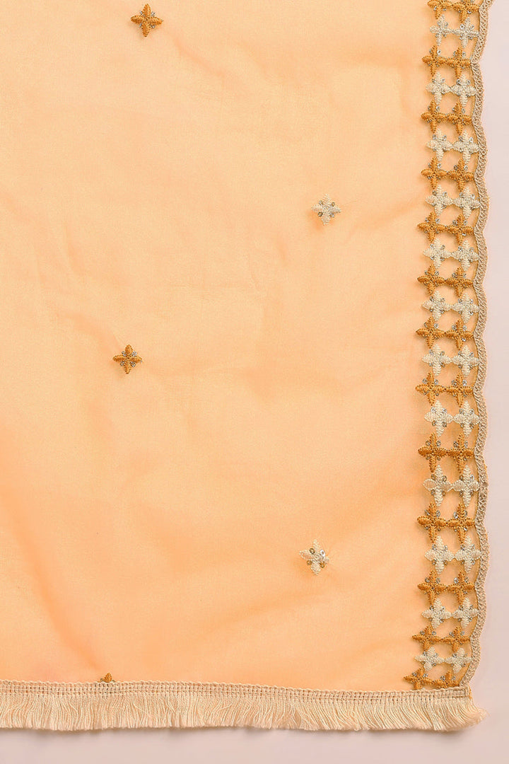 Yellow-Silk-Blend-Solid-Embroidered-Flared-Kurta-Set