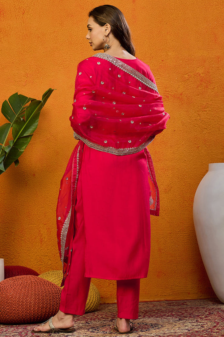 Pink-Silk-Blend-Solid-Embroidered-Straight-Kurta-Set