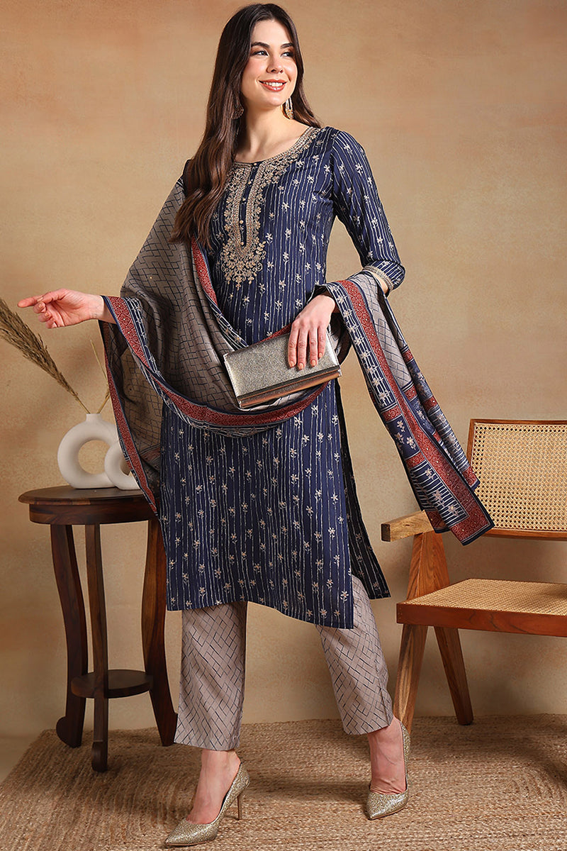 White-Silk-Blend-Embroidered-Straight-3-Piece-Kurta-Set