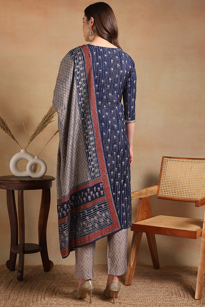 White-Silk-Blend-Embroidered-Straight-3-Piece-Kurta-Set