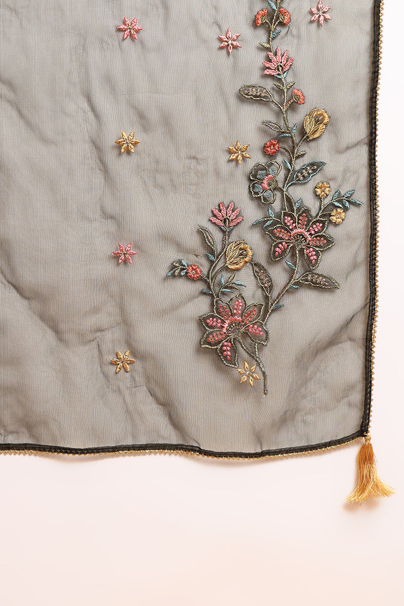 Olive-Green-Silk-Blend-Floral-Embroidered-Straight-Kurta-Set