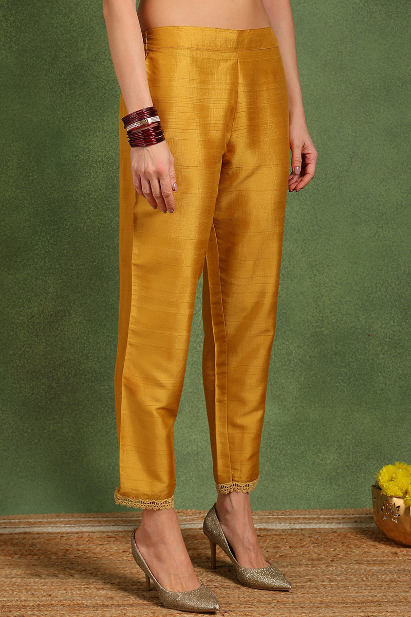 Mustard-Yellow-Silk-Blend-Floral-Embroidered-Straight-Kurta-Set