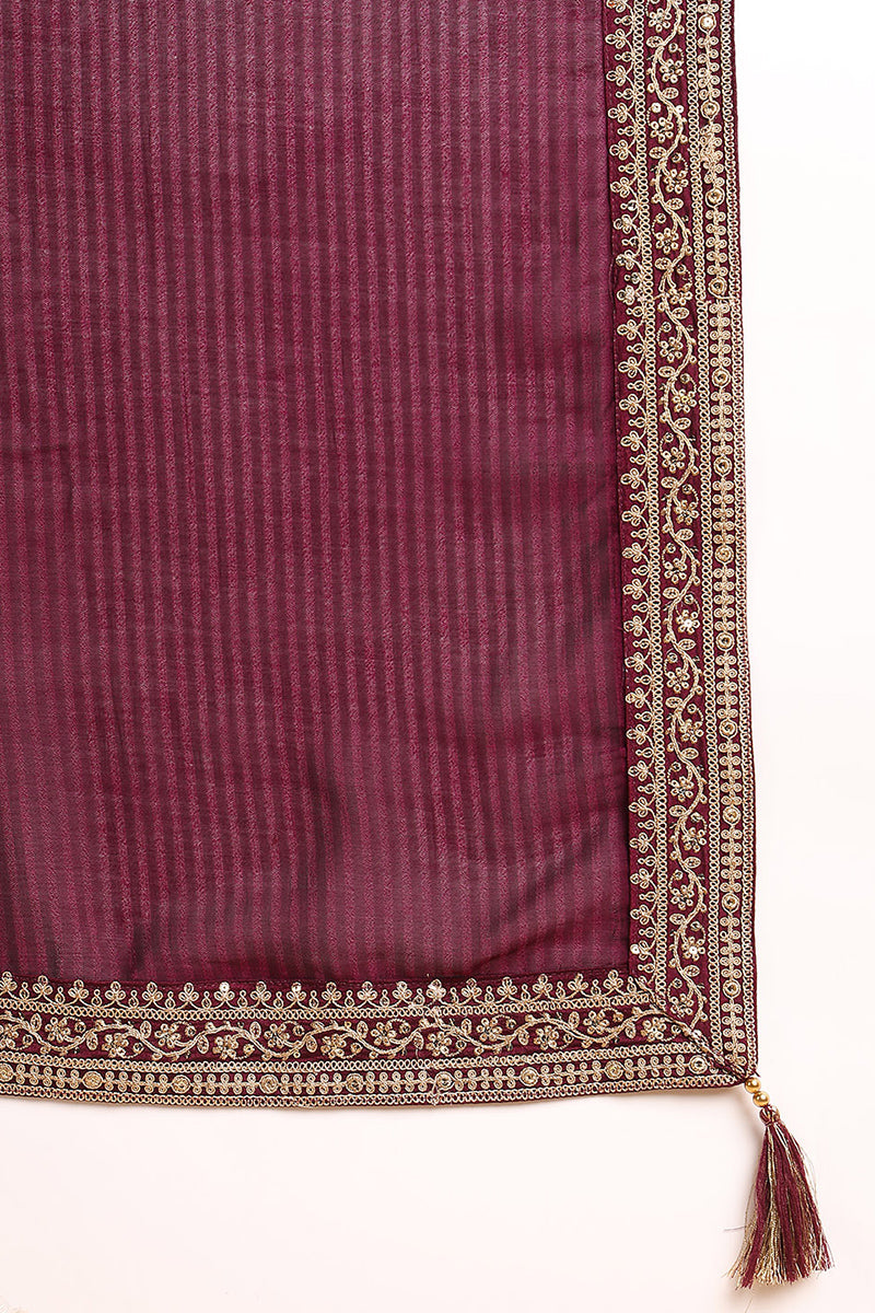 Wine-Silk-Blend-Solid-Embroidered-Straight-3-Piece-Kurta-Set