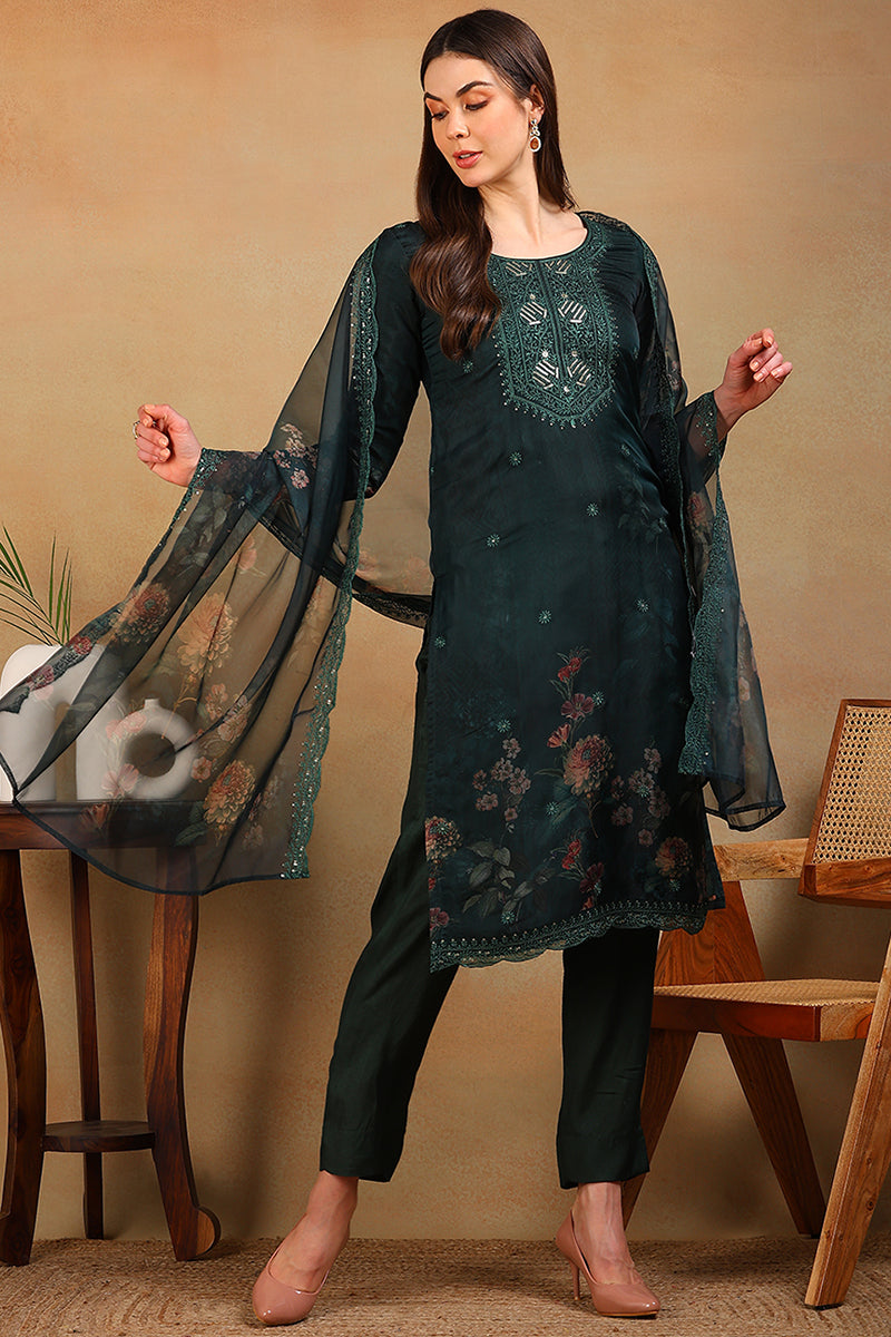 Green-Organza-Floral-Embroidered-Straight-3-Piece-Kurta-Set