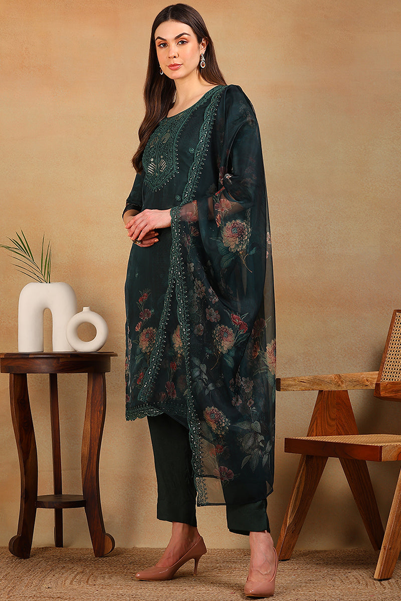 Green-Organza-Floral-Embroidered-Straight-3-Piece-Kurta-Set