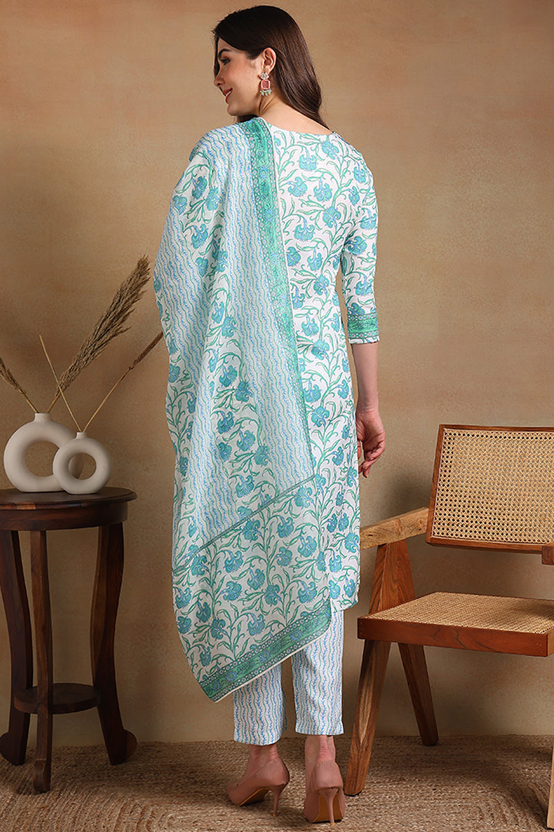 White-Silk-Blend-Embroidered-Straight-3-Piece-Kurta-Set