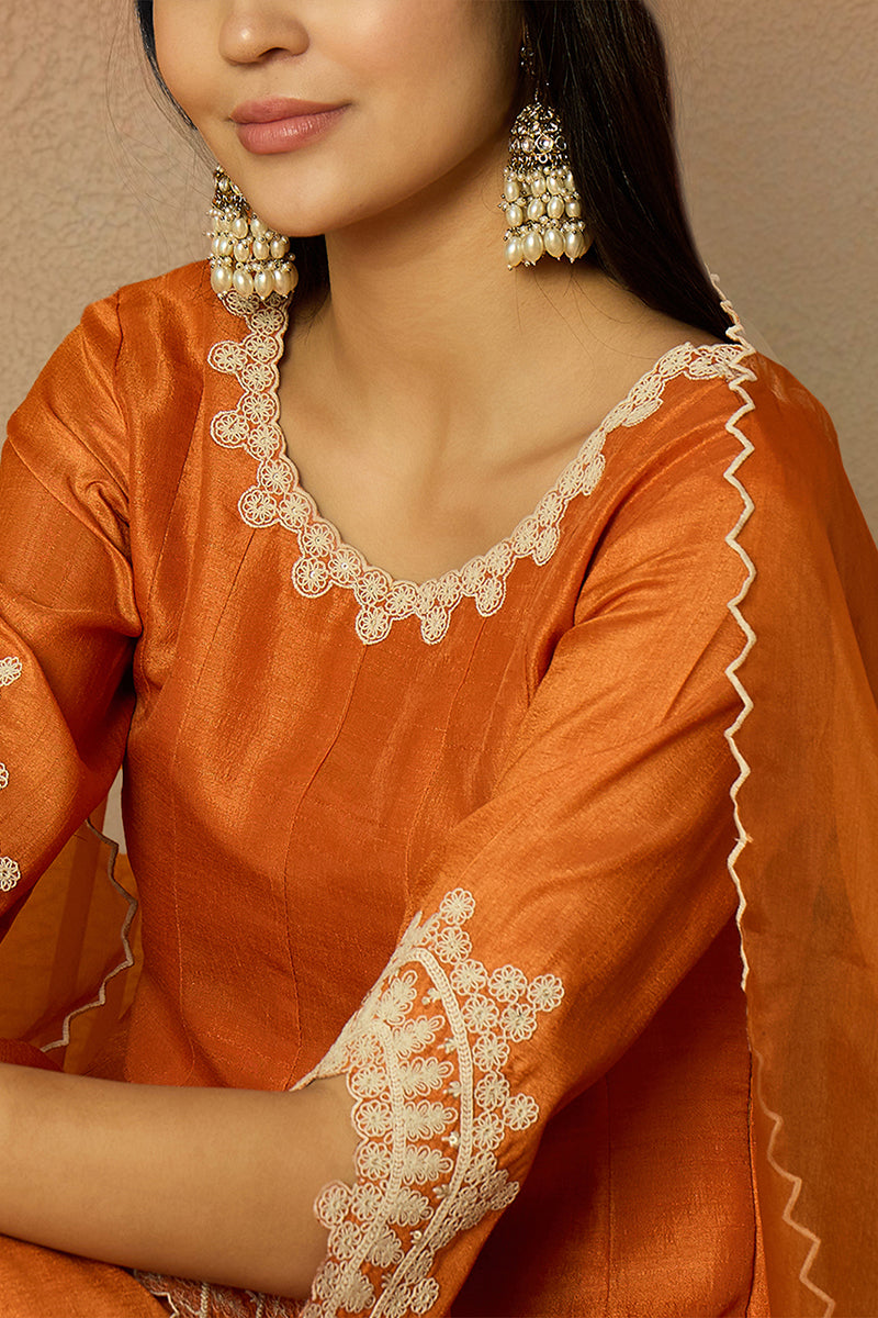 White-Silk-Blend-Embroidered-Straight-3-Piece-Kurta-Set