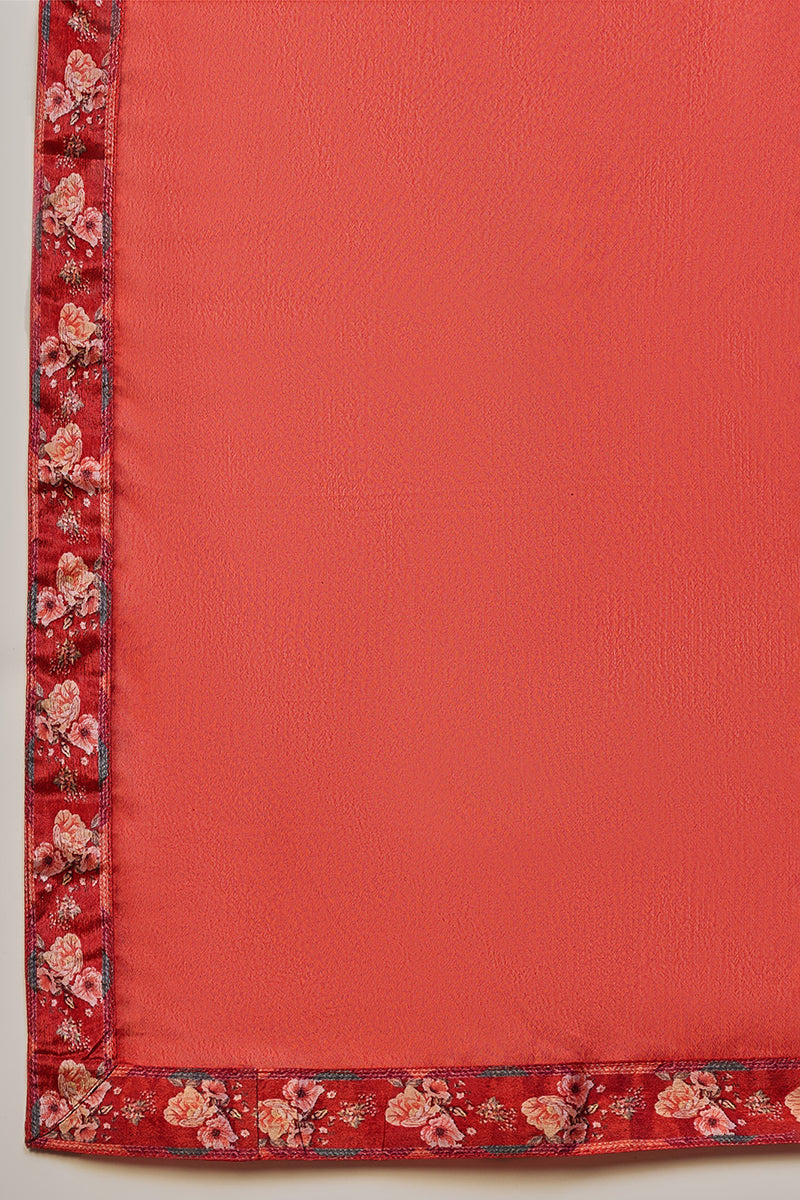 Red-Silk-Blend-Floral-Printed-A-Line-Set