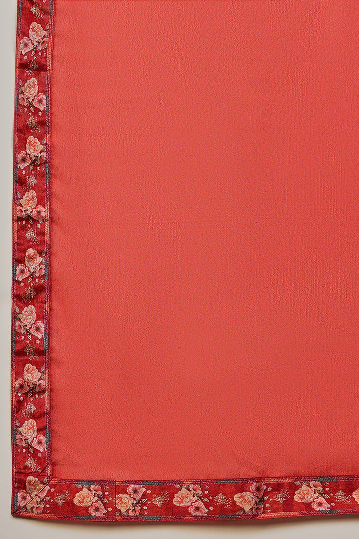 Red-Silk-Blend-Floral-Printed-A-Line-Set