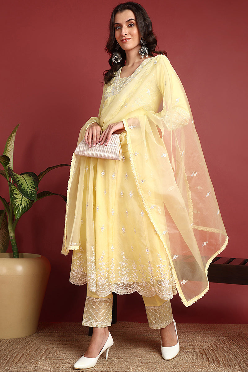 Yellow-Organza-Solid-Embroidered-Anarkali-Set