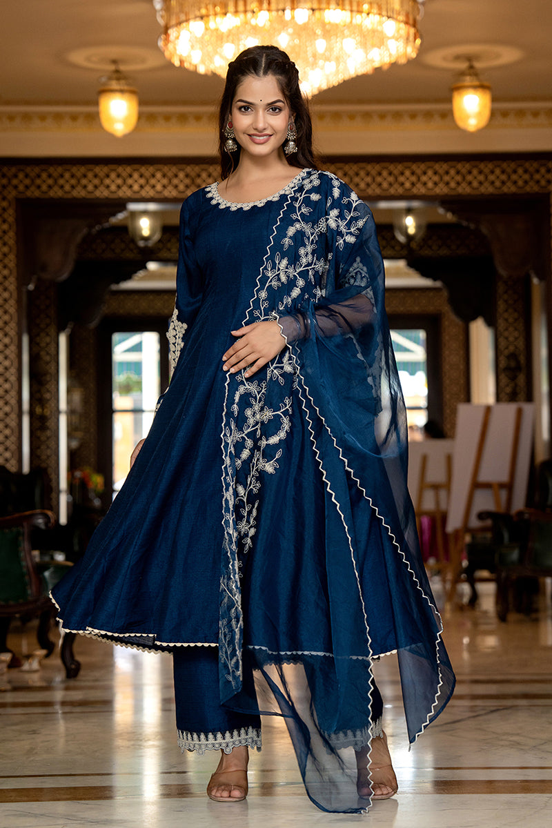 Blue-Silk-Blend-Solid-Embroidered-Anarkali-3-Piece-Anarkali-Set