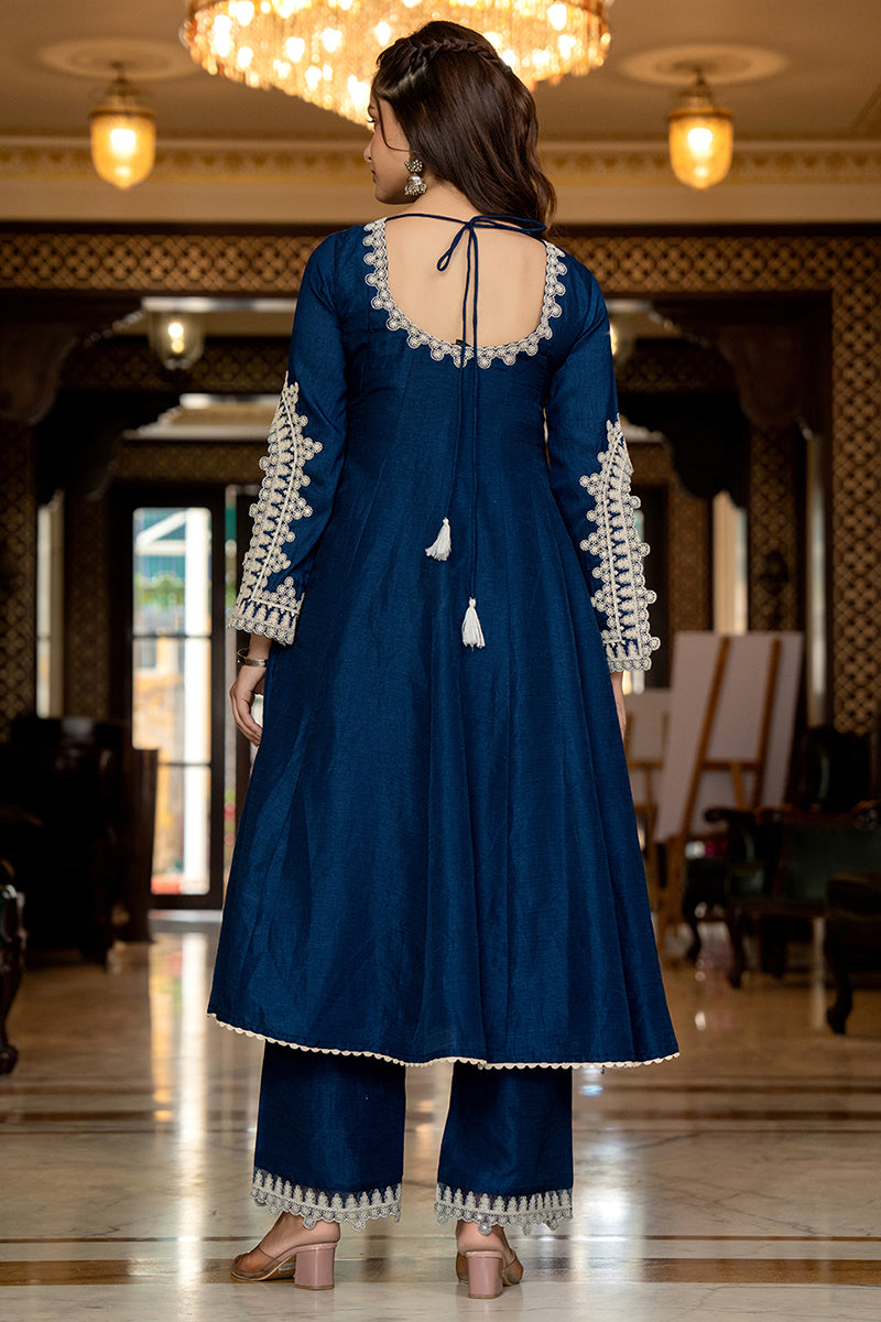 Blue-Silk-Blend-Solid-Embroidered-Anarkali-3-Piece-Anarkali-Set