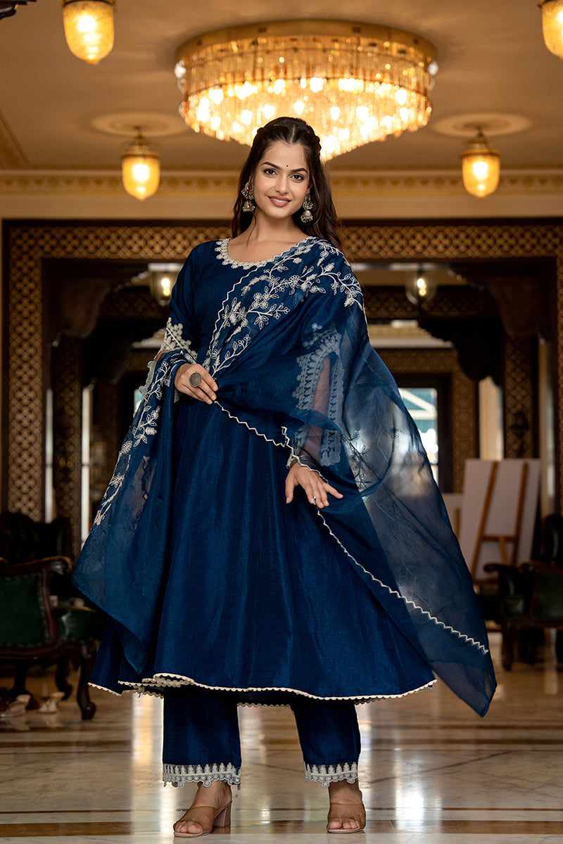 Blue-Silk-Blend-Solid-Embroidered-Anarkali-3-Piece-Anarkali-Set