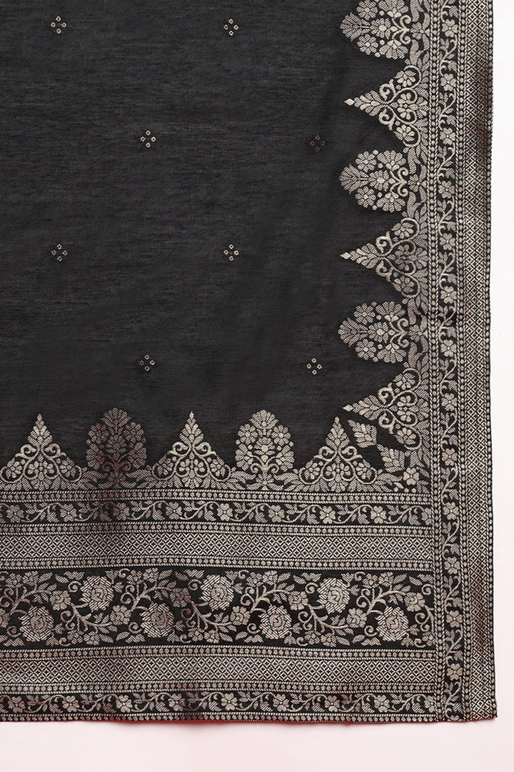 Black-Silk-Blend-Motifs-Straight-3-Piece-Kurta-Set