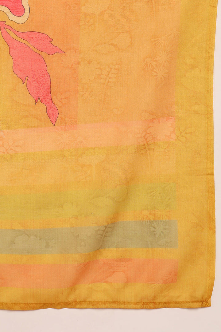 Mustard-Yellow-Rayon-Blend-Floral-Printed-Straight-3-Piece-Kurta-Set