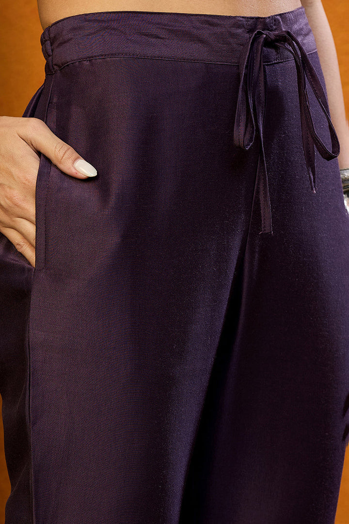 Purple-Silk-Blend-Solid-Embroidered-Straight-3-Piece-Kurta-Set