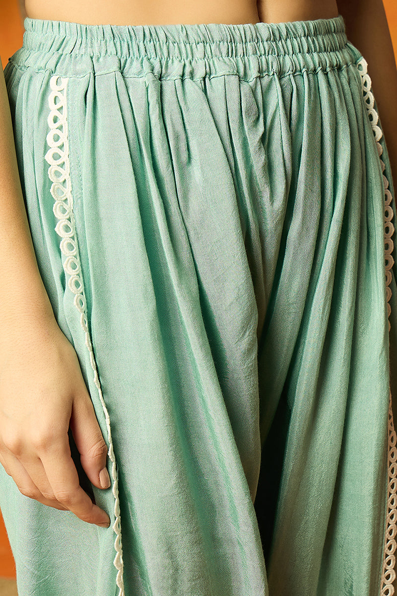 Sea-Green-Organza-Solid-Embroidered-A-Line-Dhoti-Style-Kurta-Set