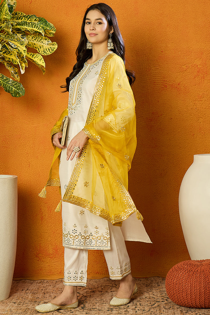 White-Silk-Blend-Solid-Embroidered-Straight-Kurta-Set