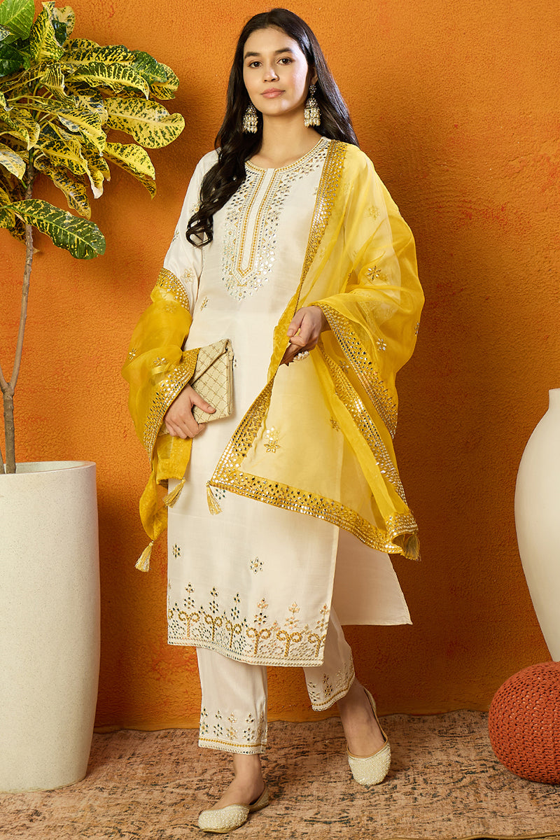 White-Silk-Blend-Solid-Embroidered-Straight-Kurta-Set