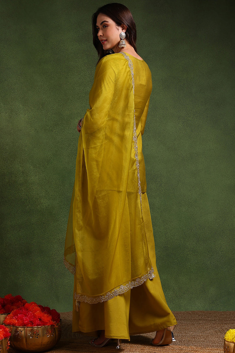 Lime-Green-Silk-Blend-Embroidered-Straight-Palazzo-Set