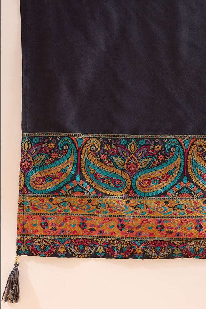 Navy-Blue-Silk-Blend-Woven-Design-Straight-3-Piece-Anarkali-Set