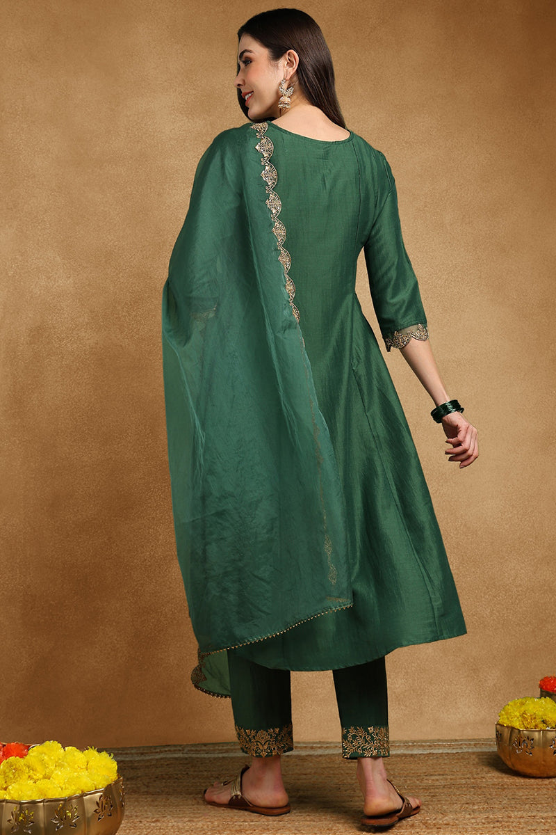 Green-Silk-Blend-Solid-Embroidered-3-Piece-Anarkali-Set