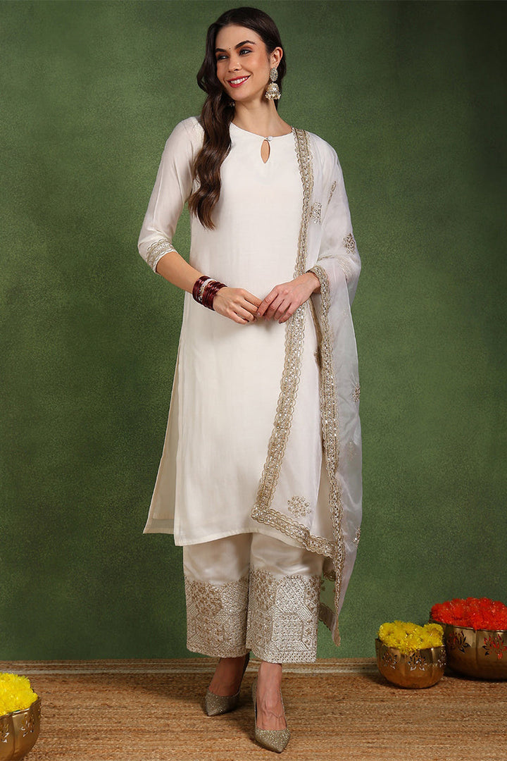 Off-White-Chanderi-Silk-Solid-Straight-3-Piece-Kurta-Set