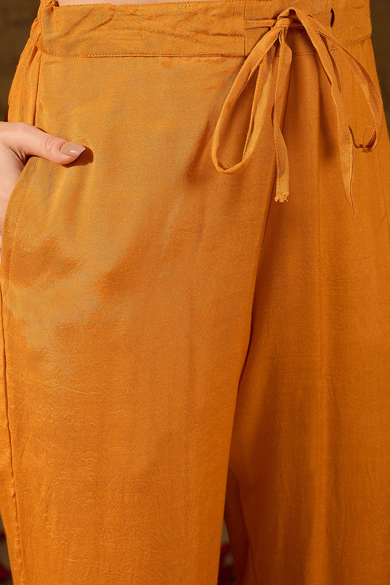 Mustard-Pure-Silk-Ikat-Design-Straight-3-Piece-Kurta-Set